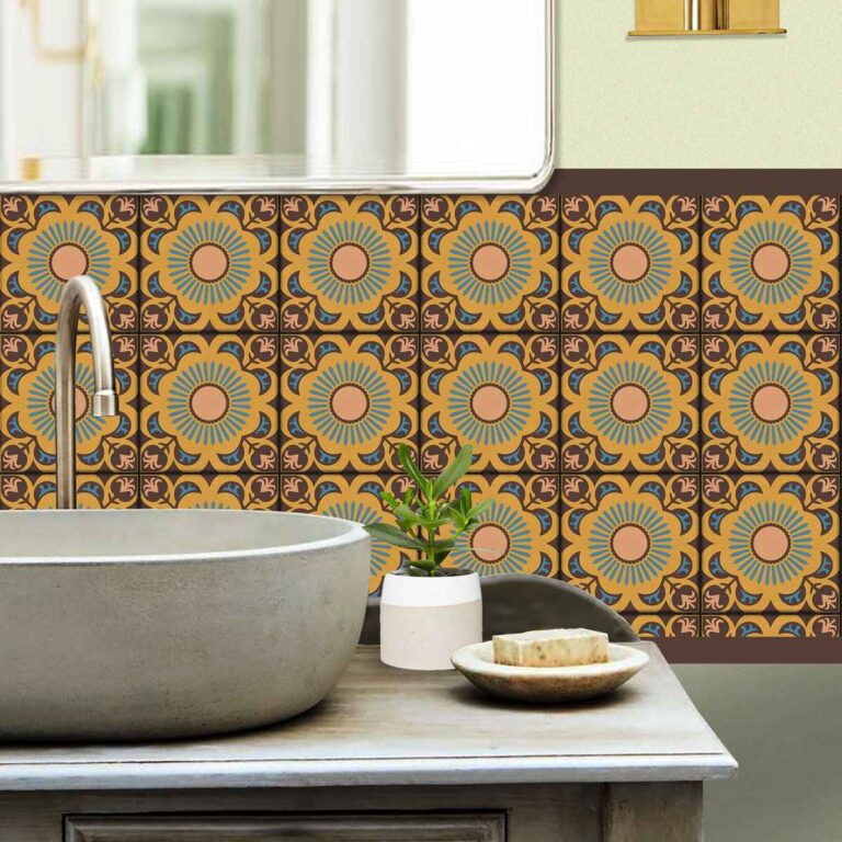 Hand Crafted Tile Stickers | Peel and Stick DIY Stickers | Kitchen Bathroom Floor Wal Stair Vinyl Decals | FREE SHIPPING!