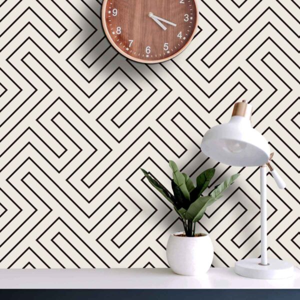 Bathroom Kitchen Wall Floor Tile Vinyl Decals. White Black Seamless Design, Upgrade with Peel and Stick Tile Stickers | Waterproof & Removable