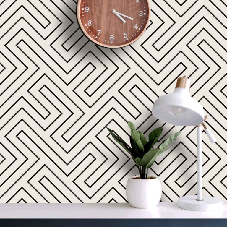 Bathroom Kitchen Wall Floor Tile Vinyl Decals. White Black Seamless Design, Upgrade with Peel and Stick Tile Stickers | Waterproof & Removable