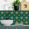 Kitchen Bathroom Wall Tile Vinyl Decals | Water Proof, Removable | Antiskid Floor Tile Decals