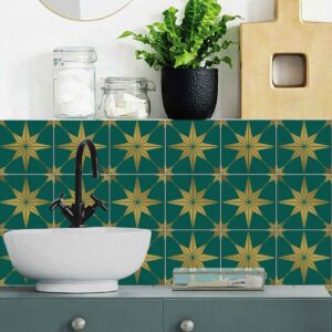Kitchen Bathroom Wall Tile Vinyl Decals | Water Proof, Removable | Antiskid Floor Tile Decals