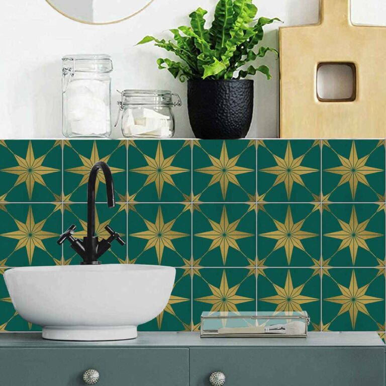 Kitchen Bathroom Wall Tile Vinyl Decals | Water Proof, Removable | Antiskid Floor Tile Decals