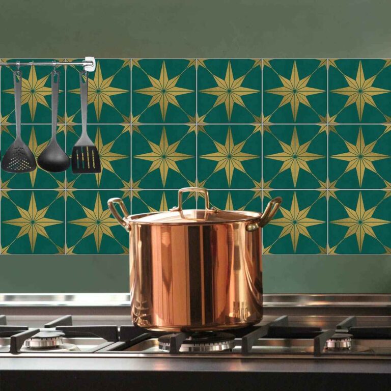 Kitchen Bathroom Wall Tile Vinyl Decals | Water Proof, Removable | Antiskid Floor Tile Decals