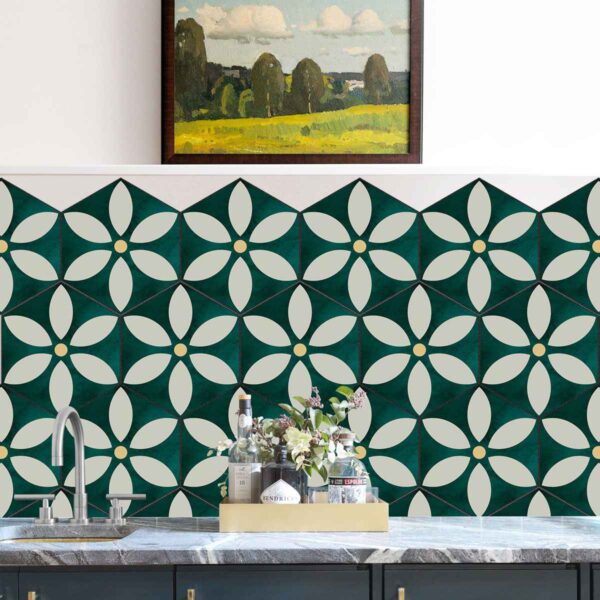 Hexagon Peel and Stick Tile Stickers | Home Decor Wall Floor Water Proof Tile Stickers | Kitchen Bathroom Backsplash Tile Decals