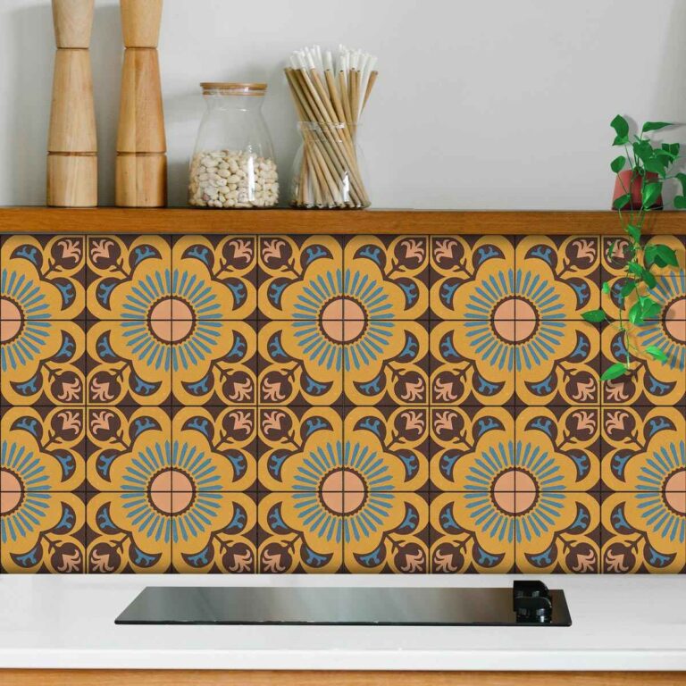 Hand Crafted Tile Stickers | Peel and Stick DIY Stickers | Kitchen Bathroom Floor Wal Stair Vinyl Decals | FREE SHIPPING!