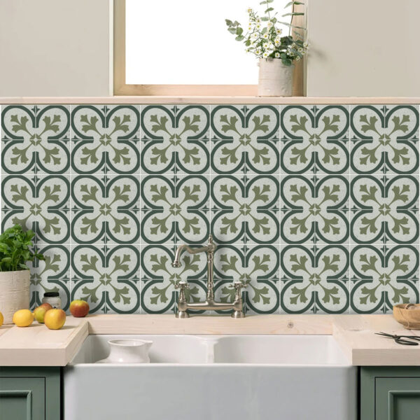 Floor Decals | Kitchen & Bathroom Backsplash Tile Decals | Peel and Stick Wall Tile Stickers