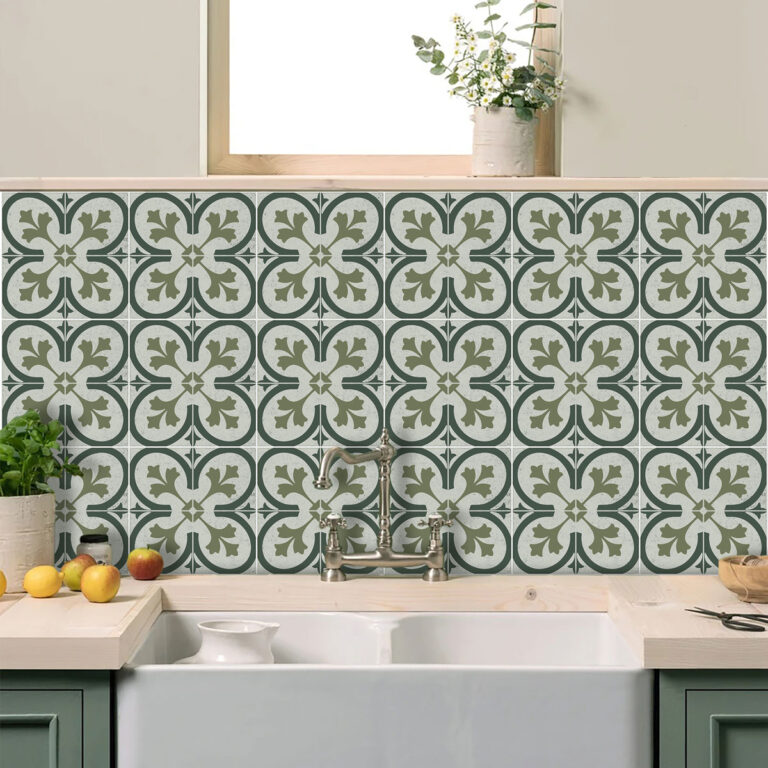 Floor Decals | Kitchen & Bathroom Backsplash Tile Decals | Peel and Stick Wall Tile Stickers