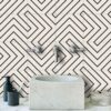 Bathroom Kitchen Wall Floor Tile Vinyl Decals. White Black Seamless Design, Upgrade with Peel and Stick Tile Stickers | Waterproof & Removable