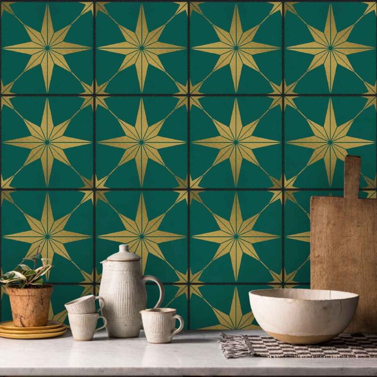 Kitchen Bathroom Wall Tile Vinyl Decals | Water Proof, Removable | Antiskid Floor Tile Decals