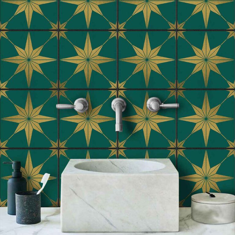 Kitchen Bathroom Wall Tile Vinyl Decals | Water Proof, Removable | Antiskid Floor Tile Decals