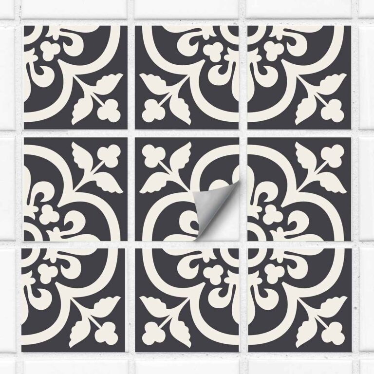 Floral Floor Tile Stickers | Peel and Stick Tile Decals for Kitchen, Bathroom & Wall | Antiskid Floor Tile Stickers