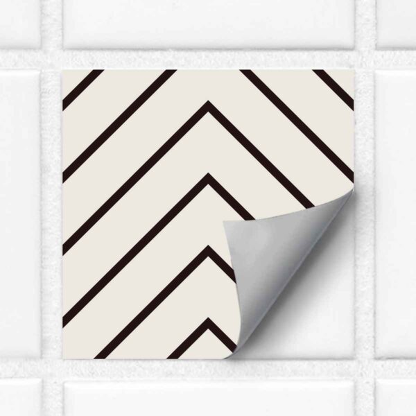 Bathroom Kitchen Wall Floor Tile Vinyl Decals. White Black Seamless Design, Upgrade with Peel and Stick Tile Stickers | Waterproof & Removable
