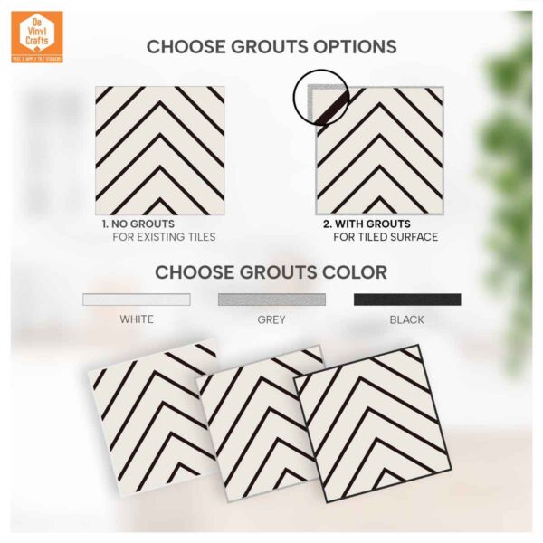 Bathroom Kitchen Wall Floor Tile Vinyl Decals. White Black Seamless Design, Upgrade with Peel and Stick Tile Stickers | Waterproof & Removable
