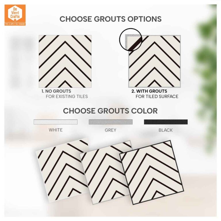Bathroom Kitchen Wall Floor Tile Vinyl Decals. White Black Seamless Design, Upgrade with Peel and Stick Tile Stickers | Waterproof & Removable