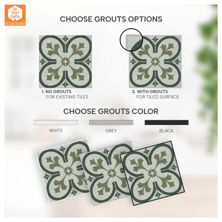Floor Decals | Kitchen & Bathroom Backsplash Tile Decals | Peel and Stick Wall Tile Stickers
