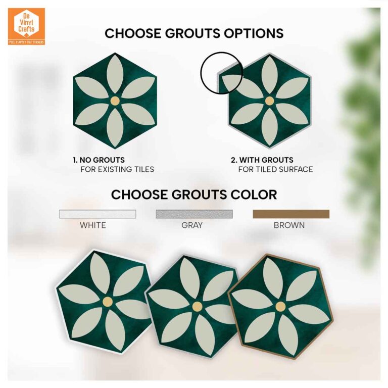 Hexagon Peel and Stick Tile Stickers | Home Decor Wall Floor Water Proof Tile Stickers | Kitchen Bathroom Backsplash Tile Decals