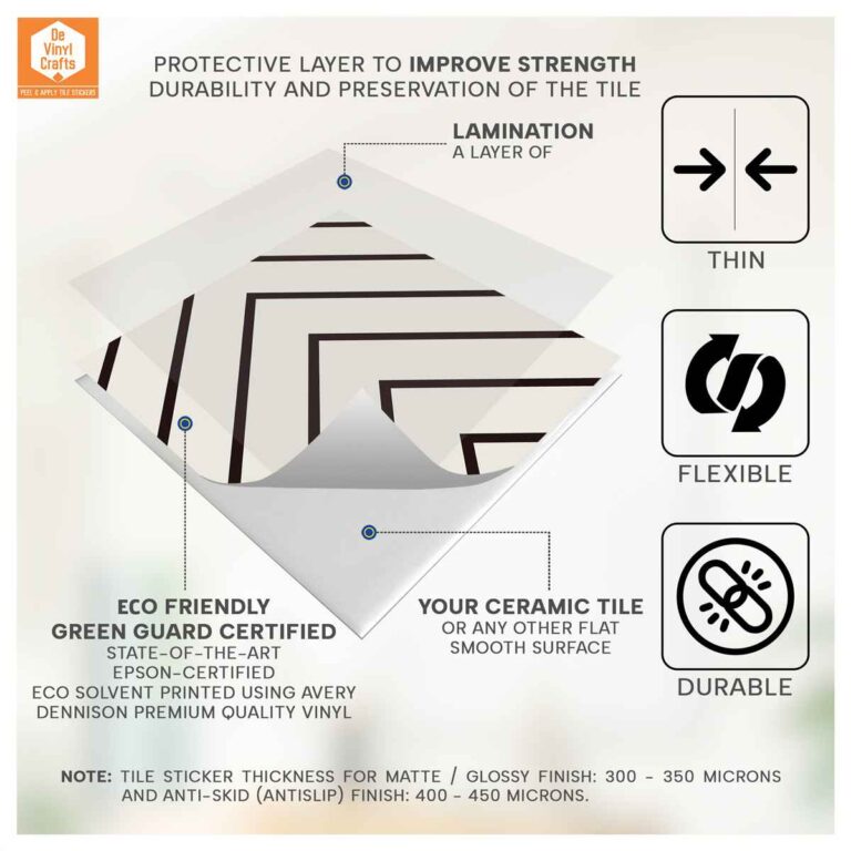 Bathroom Kitchen Wall Floor Tile Vinyl Decals. White Black Seamless Design, Upgrade with Peel and Stick Tile Stickers | Waterproof & Removable