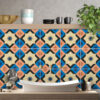 Mediterranean Tile Stickers, Bohemian Tile Decals, Moorish Tile Stickers, Vintage Pattern Tile Decals, Arabesque Tile Stickers, Geometric Tile Decals, Cultural Pattern Tile Stickers, Oriental Tile Decals, Exotic Tile Stickers, Traditional Tile Decals
