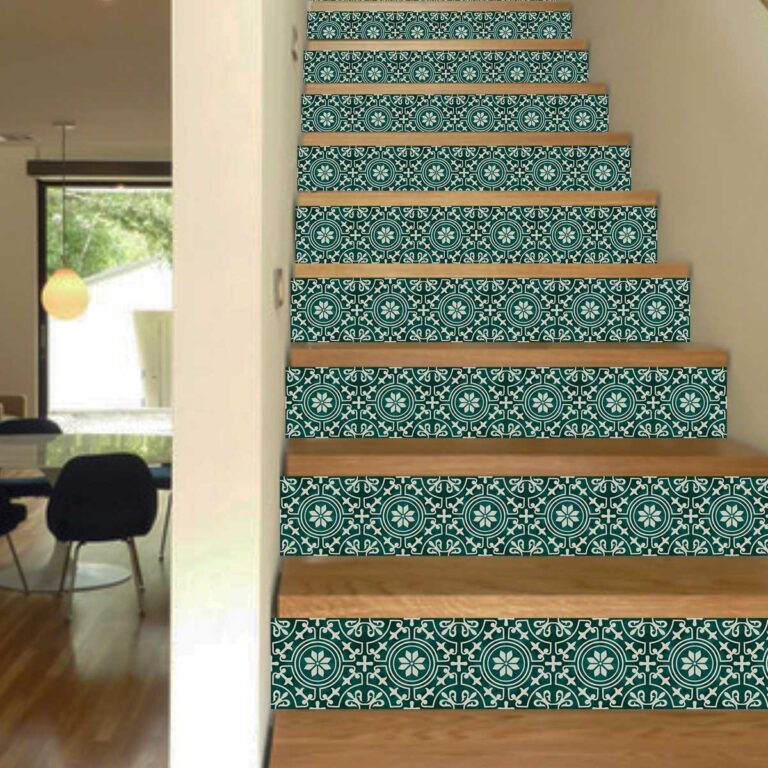 Stair Strip Backsplash, Stair case Tile Decals, Green Tile, Stickers For Tile Backsplash, Decals For Tile Backsplash, Tile Decals , Vintage Flower Stickers stairs, Stair Riser Decals, Peel and Stick Stair Stickers, Vinyl Staircase Decals, Luxury Stair Riser Stickers, Self-Adhesive Stair Decals, Decorative Staircase Vinyl, Tile Pattern Stair Stickers, Removable Staircase Decals, Waterproof Stair Riser Decals, Modern Staircase Vinyl Stickers