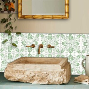 Green Backsplash For Bathroom, Modern Wall Art For Living Room, Trendy Wall Art, Backsplash With Green