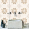 Geometric Tile Stickers, Geometric Backsplash, Floral Tile Stickers, Geometric Kitchen Backsplash, White Geometric Backsplash, Flower Tile Stickers, Geometric Pattern Backsplash, Flower Wall Stickers Decor, Floral Wallpaper Stickers, Floral Wallpaper Decals, Wall Floral Decals, Vintage Floral Stickers, Vintage Flower Sticker, Flower Decals