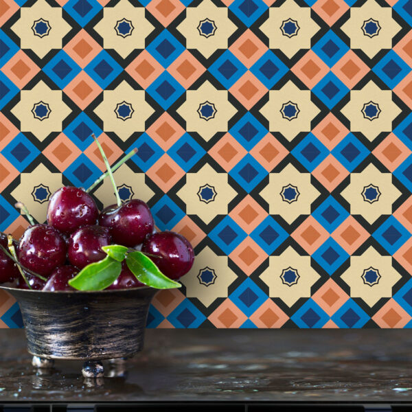 Mediterranean Tile Stickers, Bohemian Tile Decals, Moorish Tile Stickers, Vintage Pattern Tile Decals, Arabesque Tile Stickers, Geometric Tile Decals, Cultural Pattern Tile Stickers, Oriental Tile Decals, Exotic Tile Stickers, Traditional Tile Decals