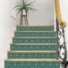 Stair Strip Backsplash, Stair case Tile Decals, Green Tile, Stickers For Tile Backsplash, Decals For Tile Backsplash, Tile Decals , Vintage Flower Stickers stairs