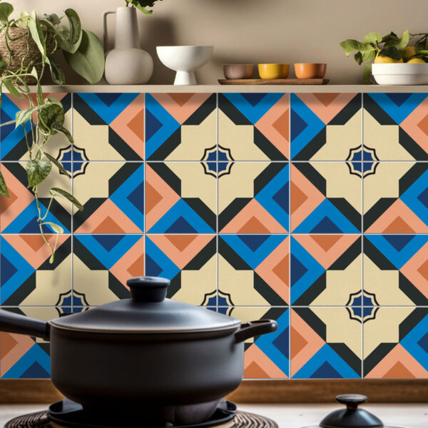 Mediterranean Tile Stickers, Bohemian Tile Decals, Moorish Tile Stickers, Vintage Pattern Tile Decals, Arabesque Tile Stickers, Geometric Tile Decals, Cultural Pattern Tile Stickers, Oriental Tile Decals, Exotic Tile Stickers, Traditional Tile Decals