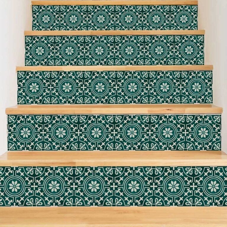 Stair Strip Backsplash, Stair case Tile Decals, Green Tile, Stickers For Tile Backsplash, Decals For Tile Backsplash, Tile Decals , Vintage Flower Stickers stairs, Stair Riser Decals, Peel and Stick Stair Stickers, Vinyl Staircase Decals, Luxury Stair Riser Stickers, Self-Adhesive Stair Decals, Decorative Staircase Vinyl, Tile Pattern Stair Stickers, Removable Staircase Decals, Waterproof Stair Riser Decals, Modern Staircase Vinyl Stickers